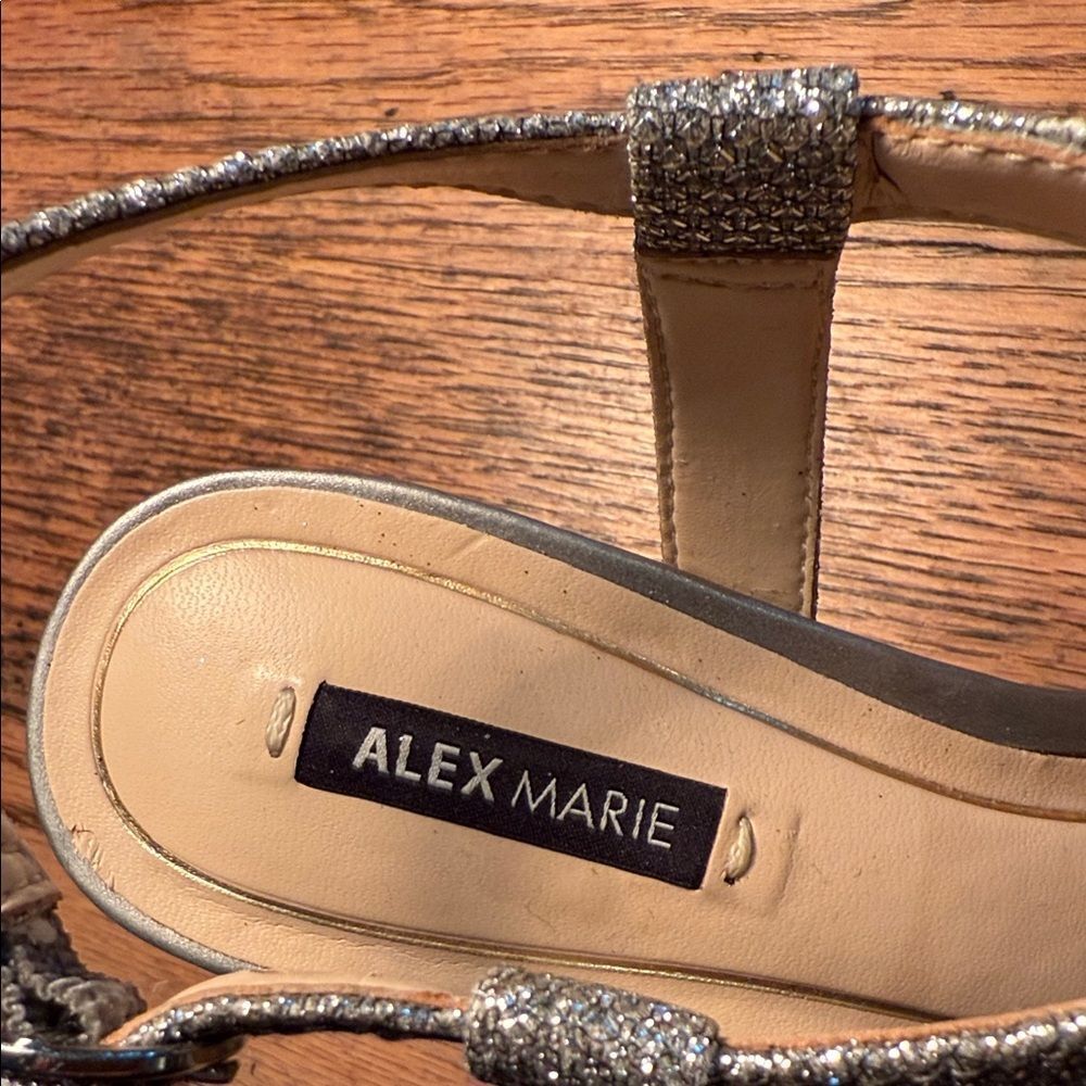 Alex Marie Sparkling Silver Sandals - Picture 2 of 11